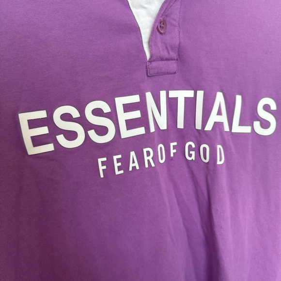Fear of God ESSENTIALS Rugby Shirt – Purple Long Sleeve XL - Picture 2 of 11
